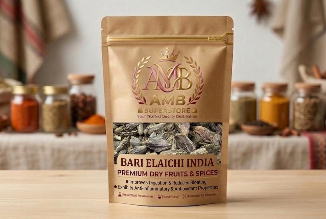 Bari Elaichi India - Indian Large Black Cardamom Pods - 150g